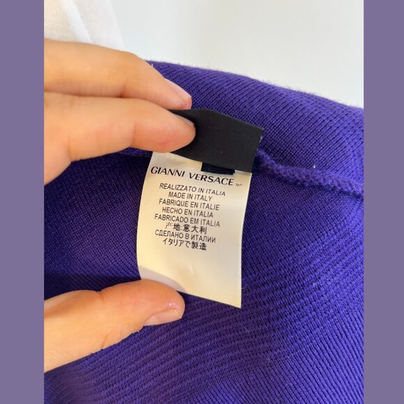 Versace Purple Scoop Neck Wool Sweater - Size 42 - Picture 13 of 13